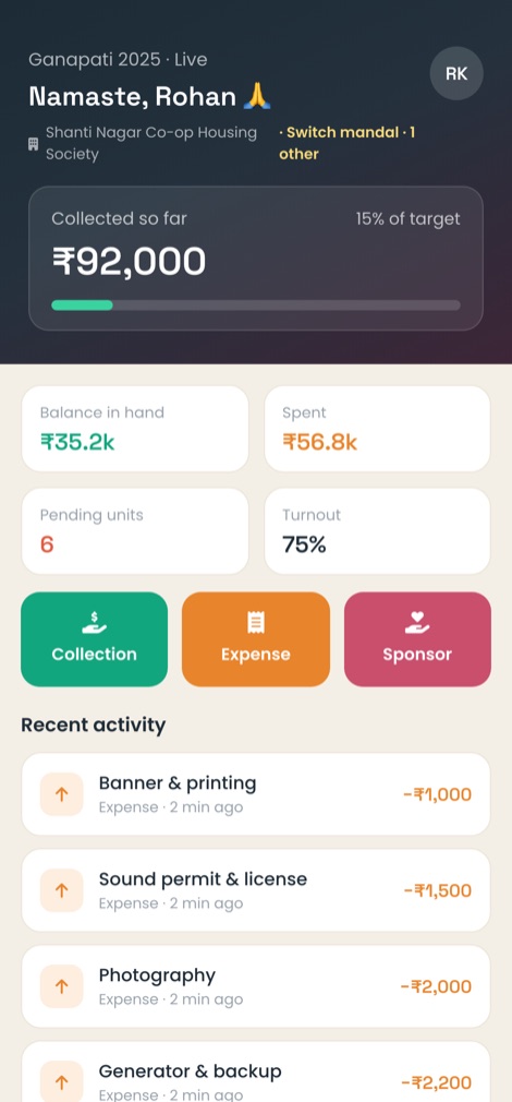 Live home dashboard