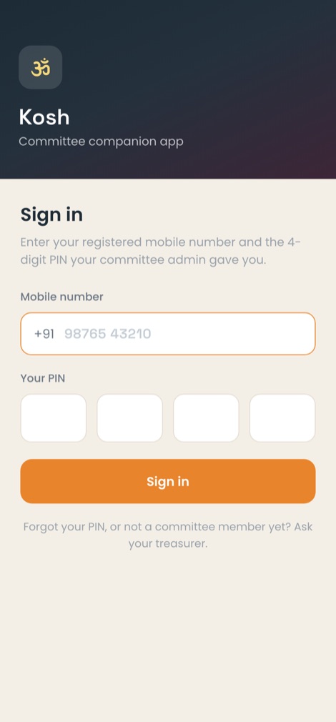 Sign in with a phone & PIN