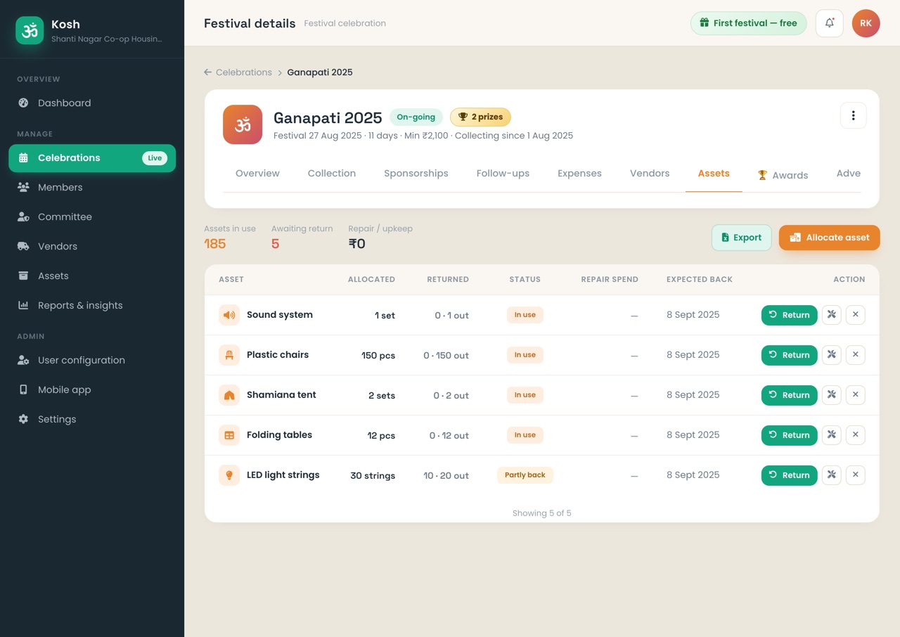 Assets & inventory